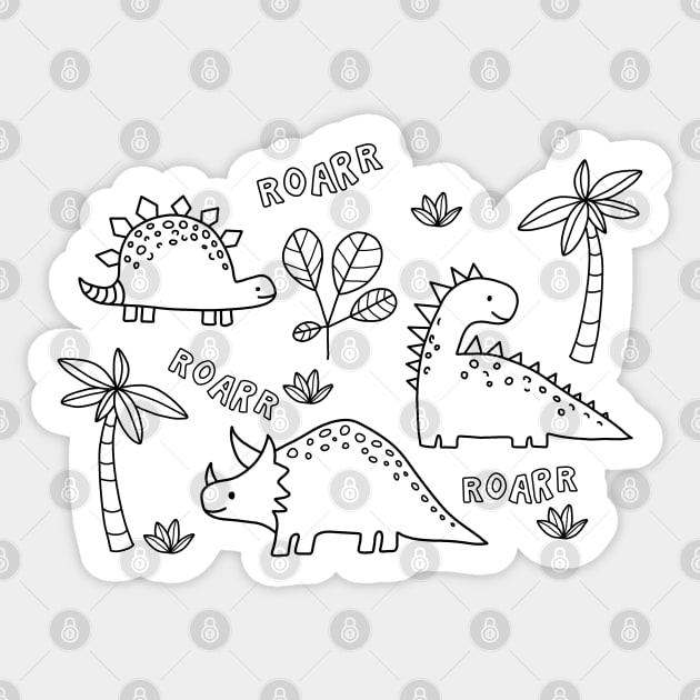 Dinosaur drawing Sticker by valentinahramov